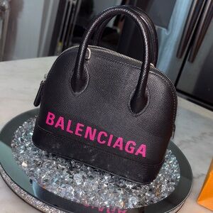 Balenciaga Mini Bag in Black with Pink Logo